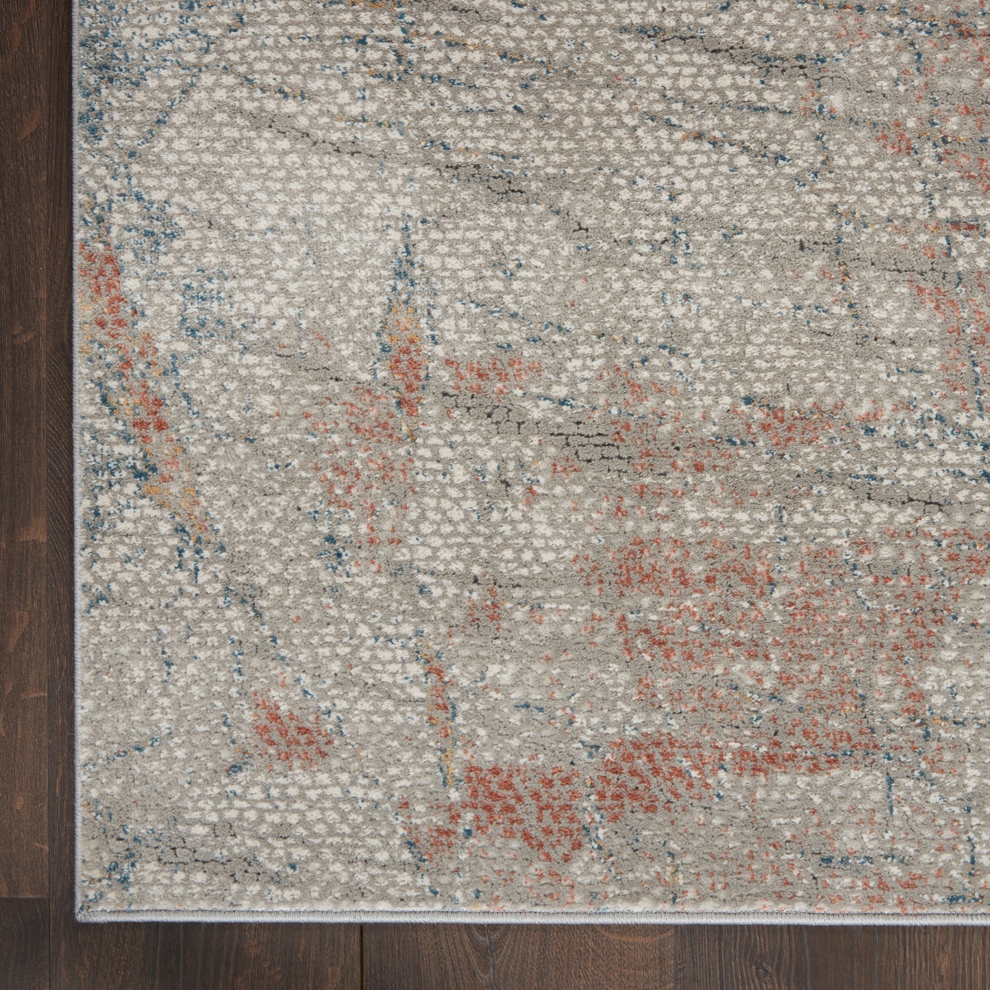 Nourison Home Rustic Textures RUS15 Light Grey Rust  Contemporary Machinemade Rug