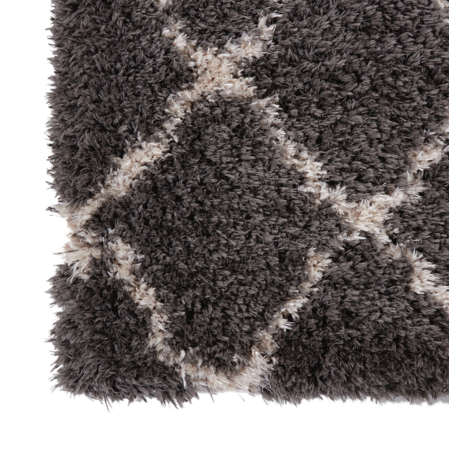 Nourison Home Luxe Shag LXS02 Charcoal Beige  Contemporary Machinemade Rug