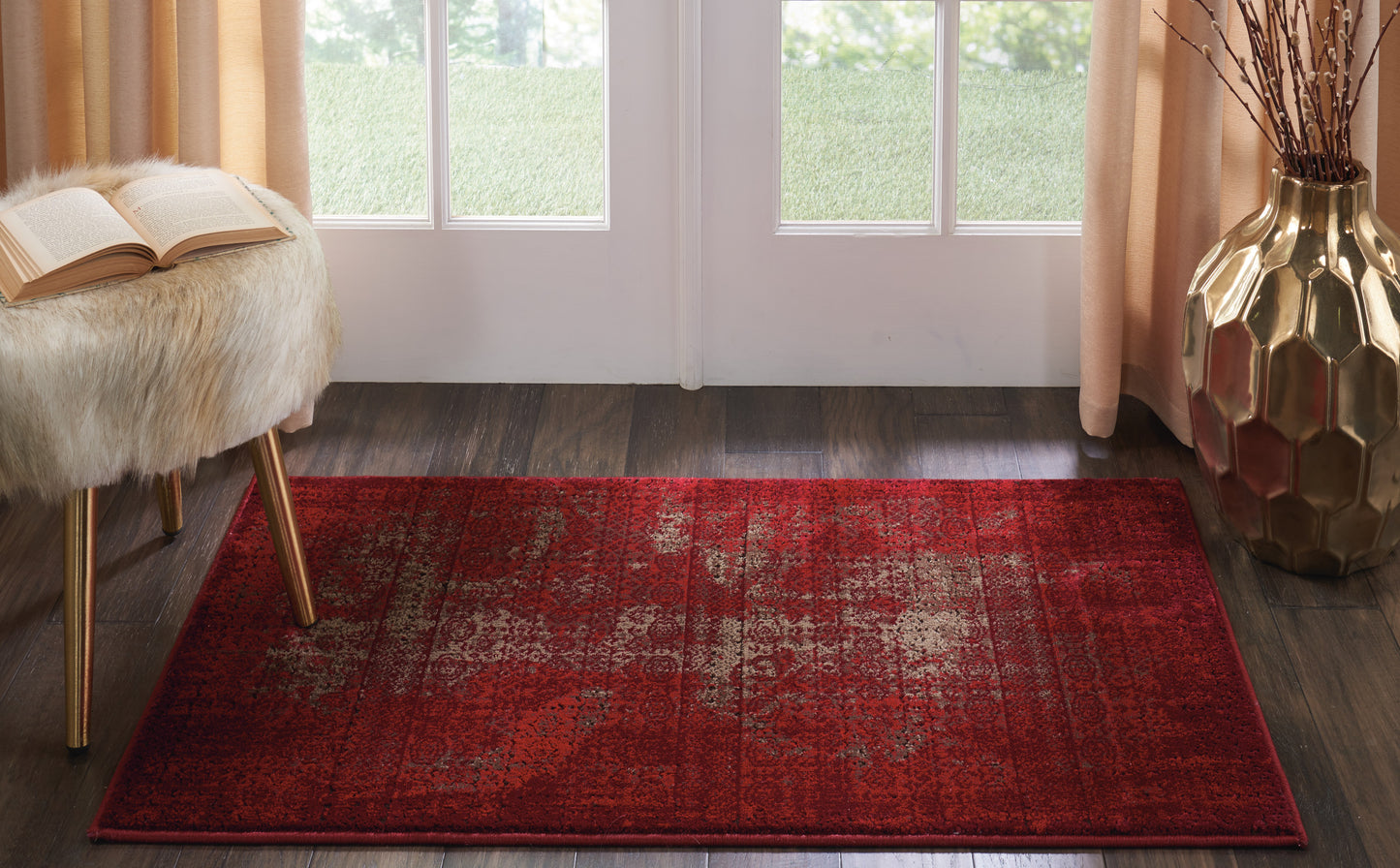 Nourison Home Karma KRM01 Red  Traditional Machinemade Rug