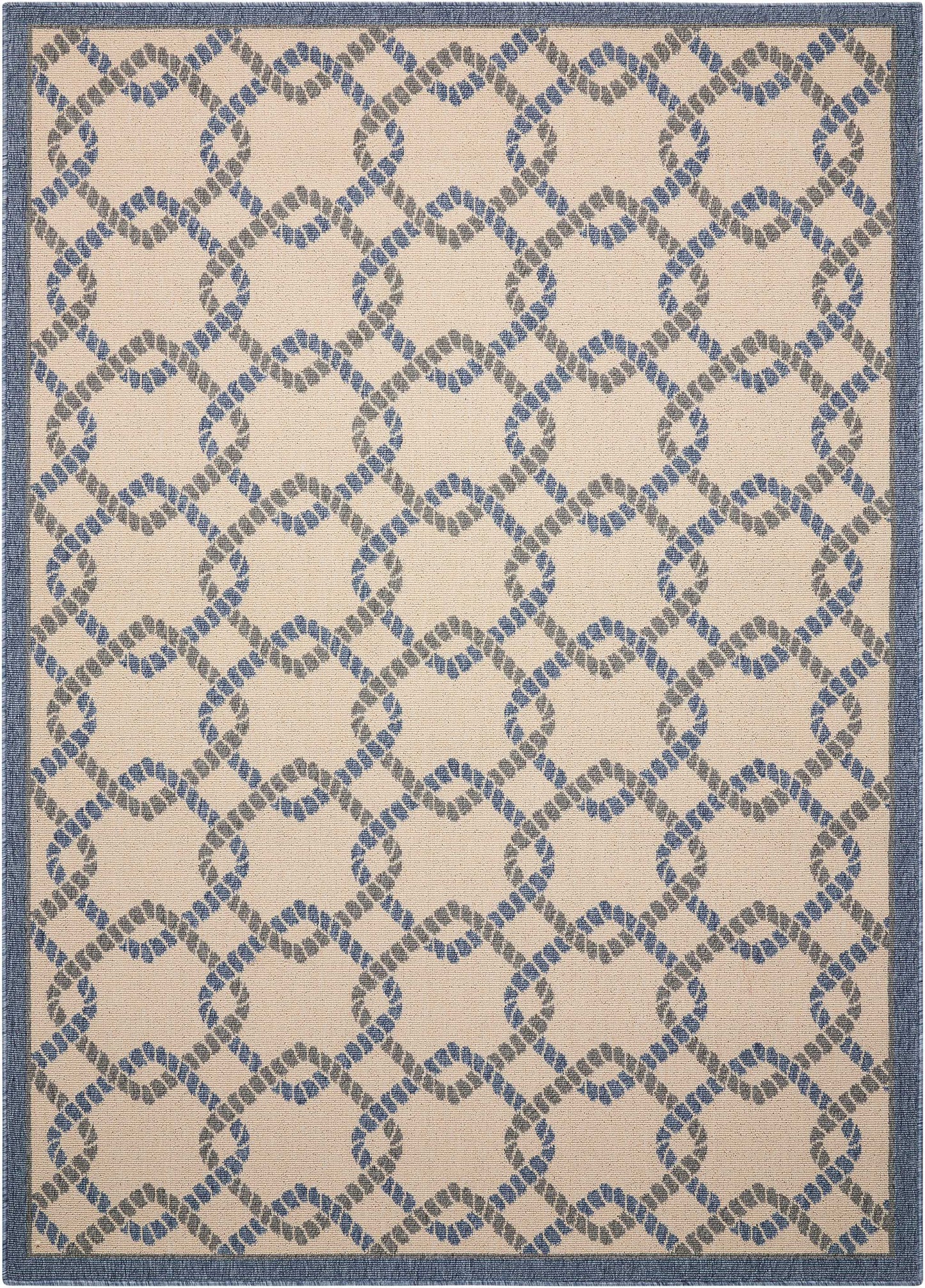 Nourison Home Caribbean CRB16 Ivory Blue Transitional Machinemade Rug