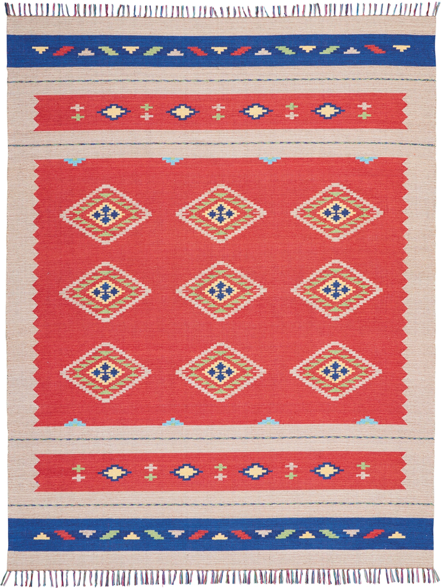 Nourison Home Baja BAJ02 Red Beige  Transitional Woven Rug