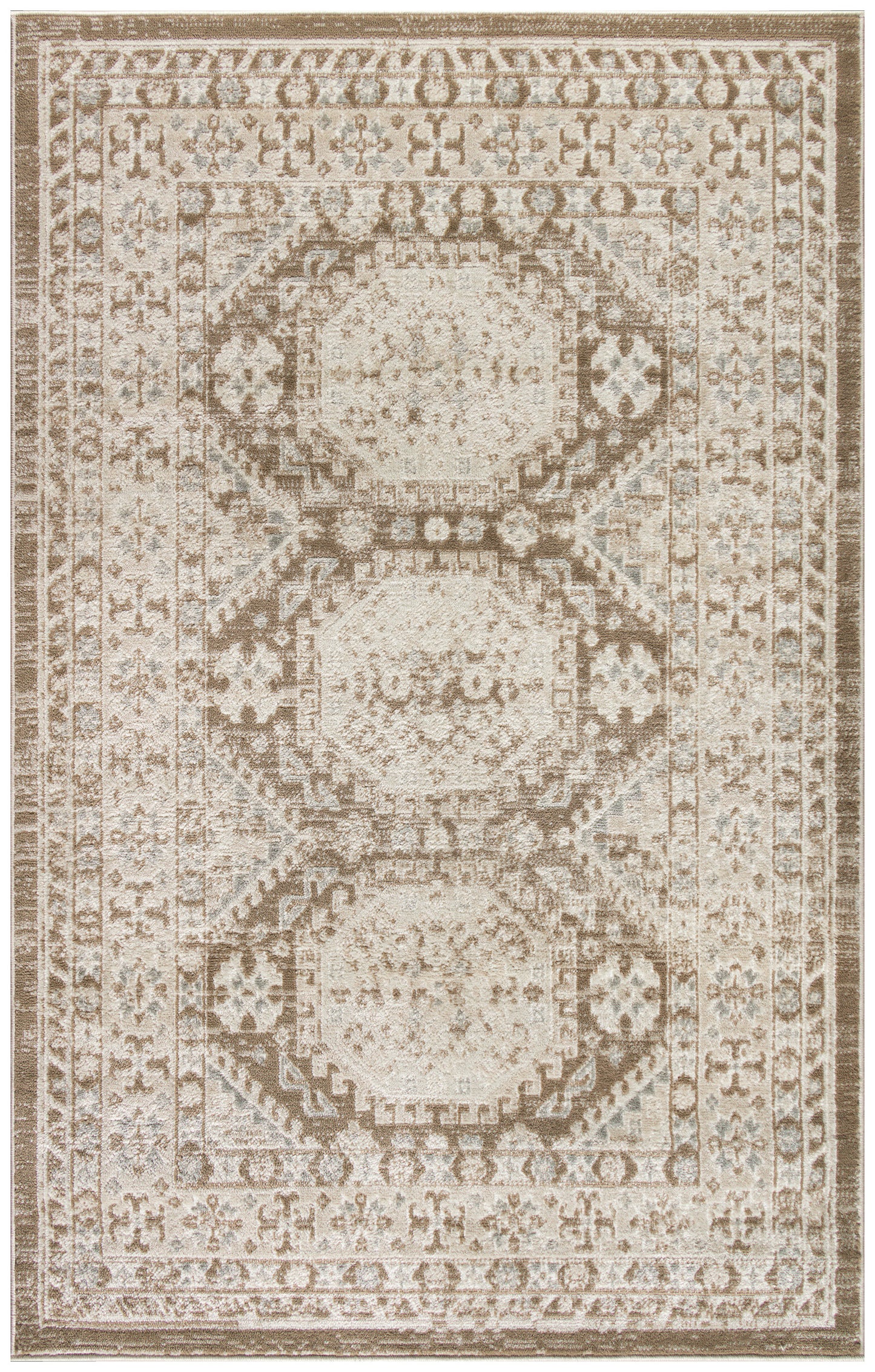 Nourison Home Serenity Home SRH01 Ivory Mocha  Traditional Woven Rug