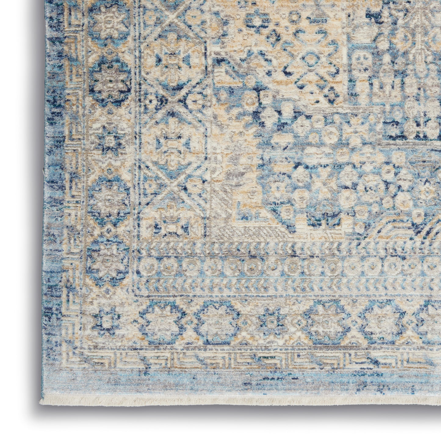 Nourison Home Lustrous Weave LUW02 Blue Ivory   Machinemade Rug