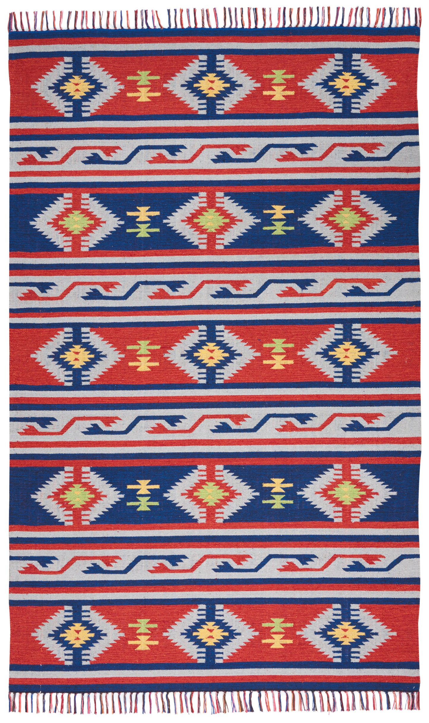 Nourison Home Baja BAJ03 Blue Red  Transitional Woven Rug