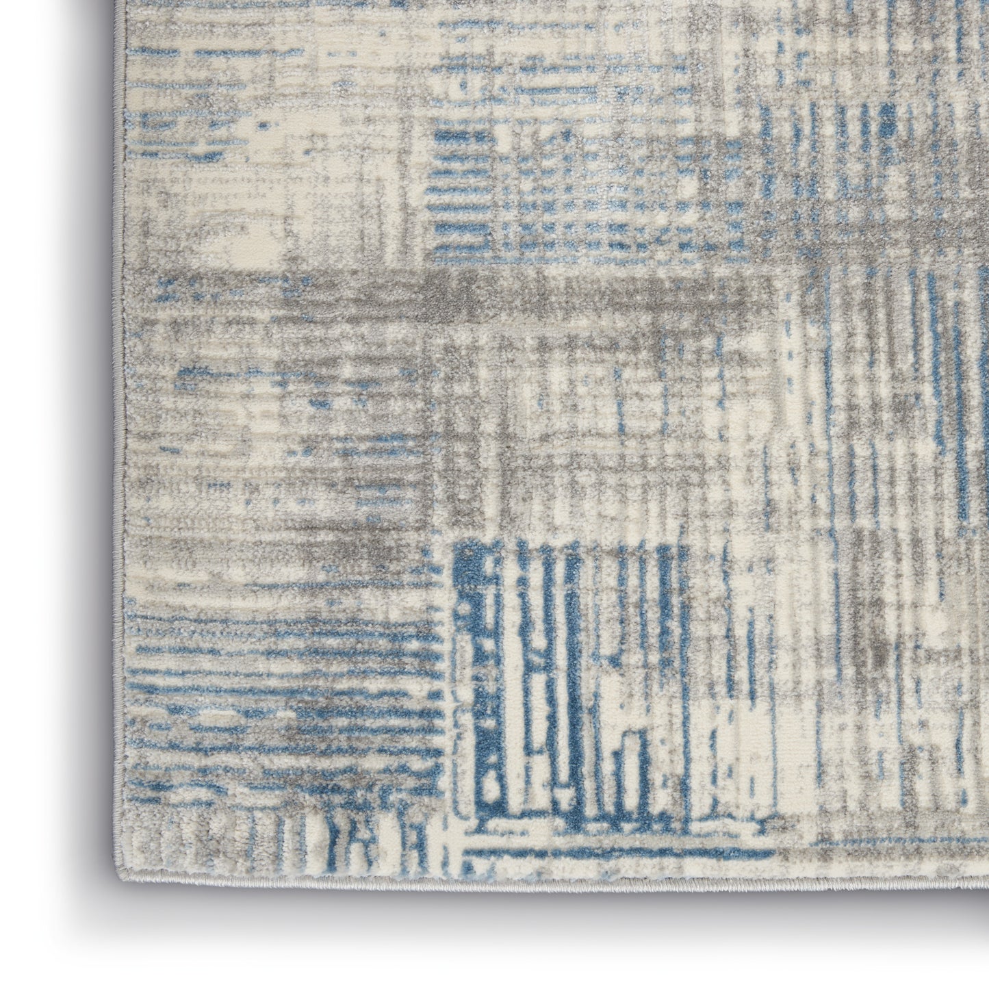 Nourison Home Solace SLA03 Ivory Grey Blue  Contemporary Machinemade Rug