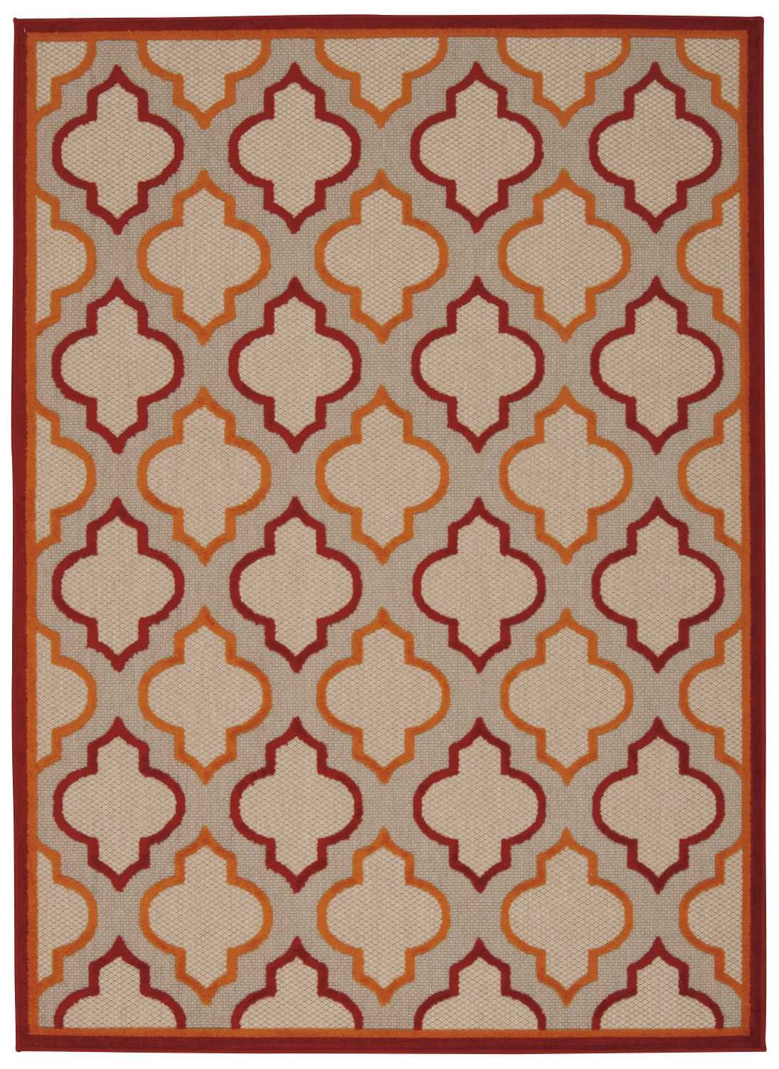 Nourison Home Aloha ALH06 Red  Contemporary Machinemade Rug