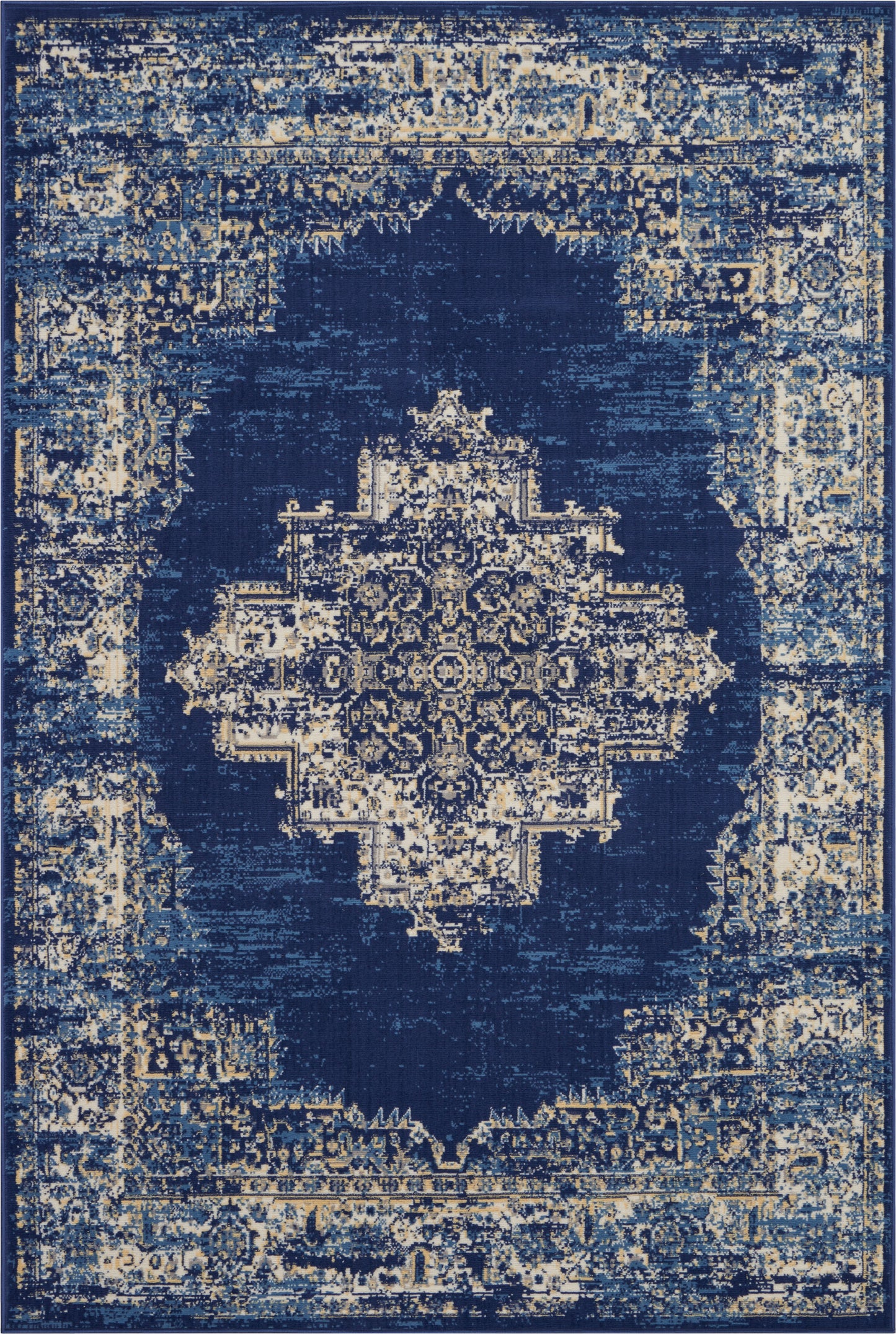 Nourison Home Grafix GRF14 Navy Blue  Transitional Machinemade Rug