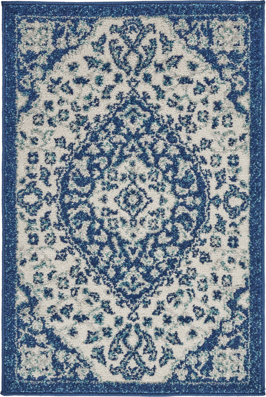 Nourison Home Passion PSN30 Ivory Blue Traditional Machinemade Rug