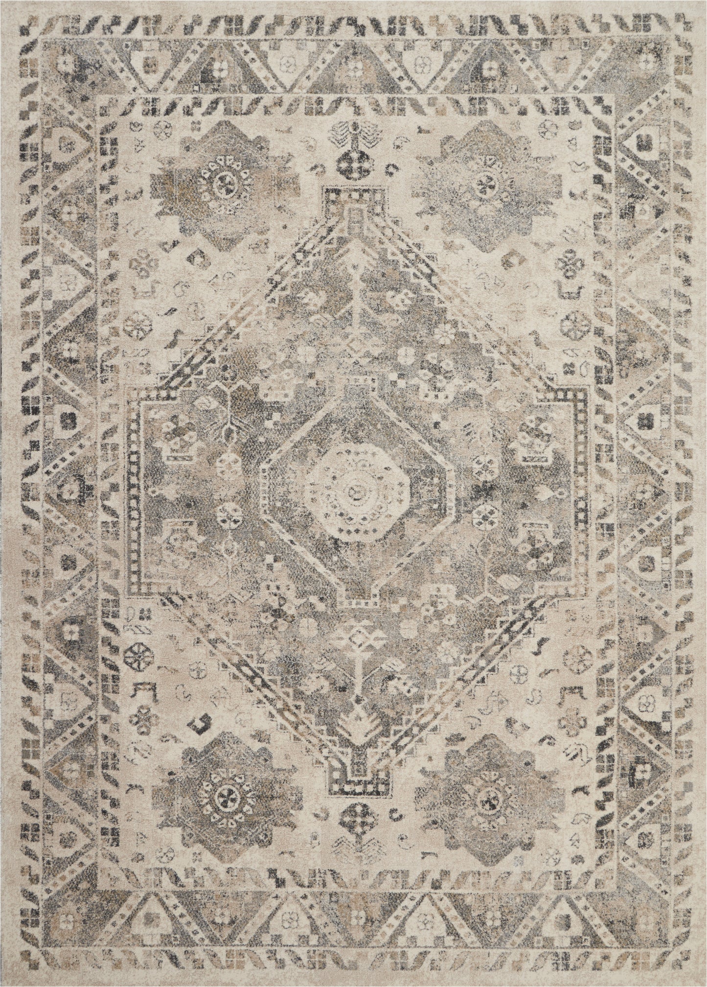 Nourison Home Fusion FSS11 Cream Grey  Transitional Machinemade Rug