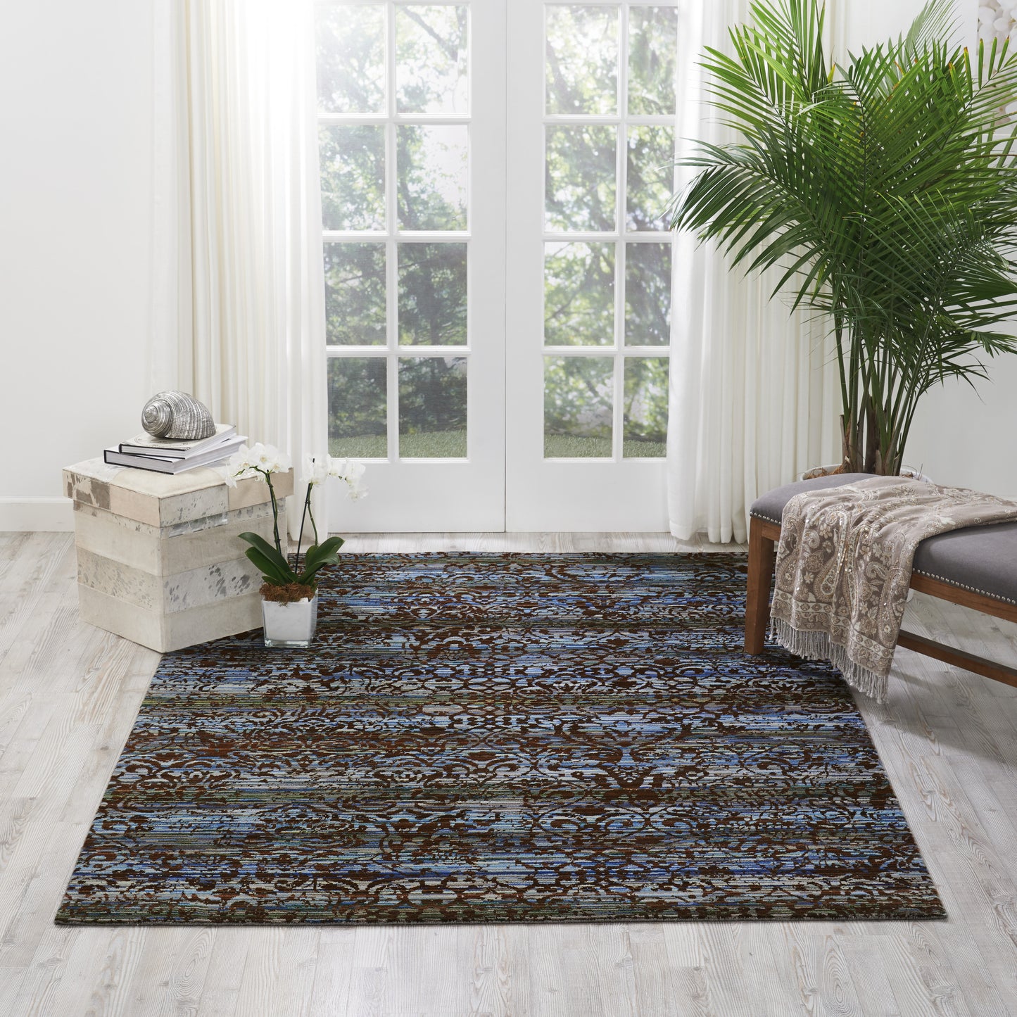 Nourison Home Rhapsody RH009 Blue Moss  Transitional Loom Rug