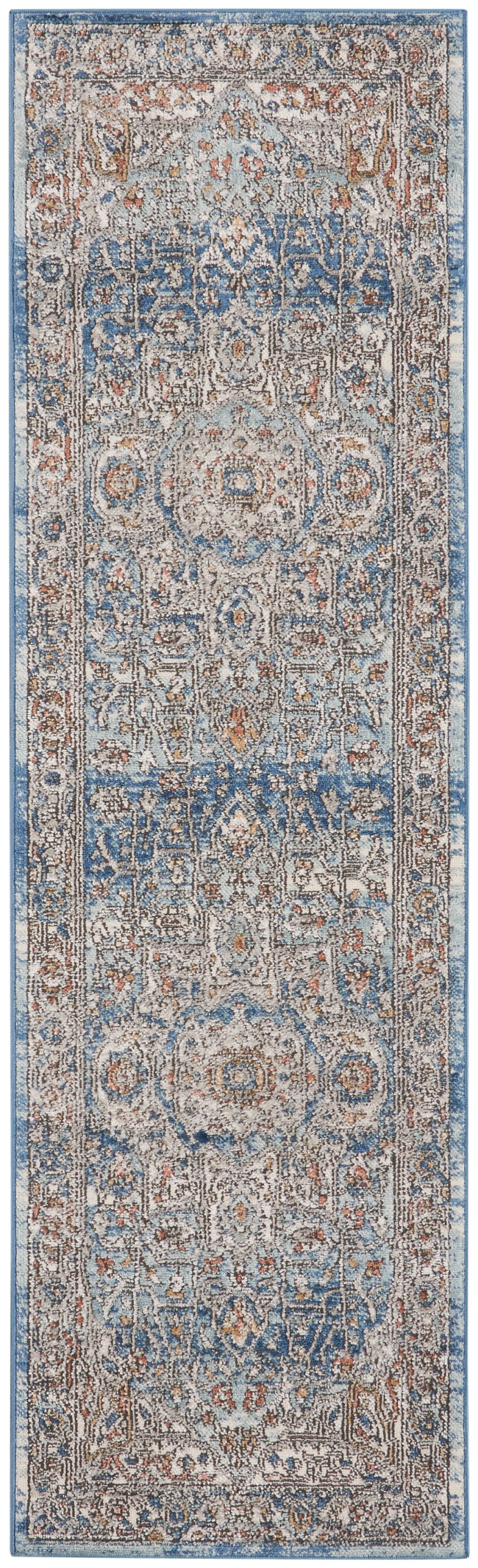 Nourison Home Quarry QUA11 Ivory Blue  Traditional Machinemade Rug