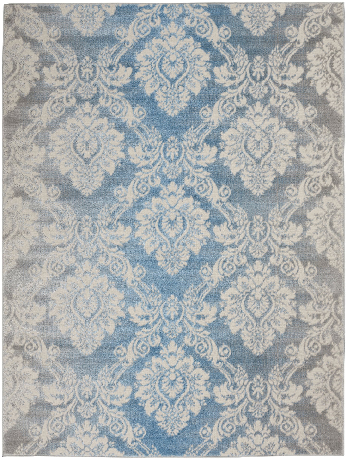 Nourison Home Elation ETN03 Ivory Blue  Traditional Machinemade Rug