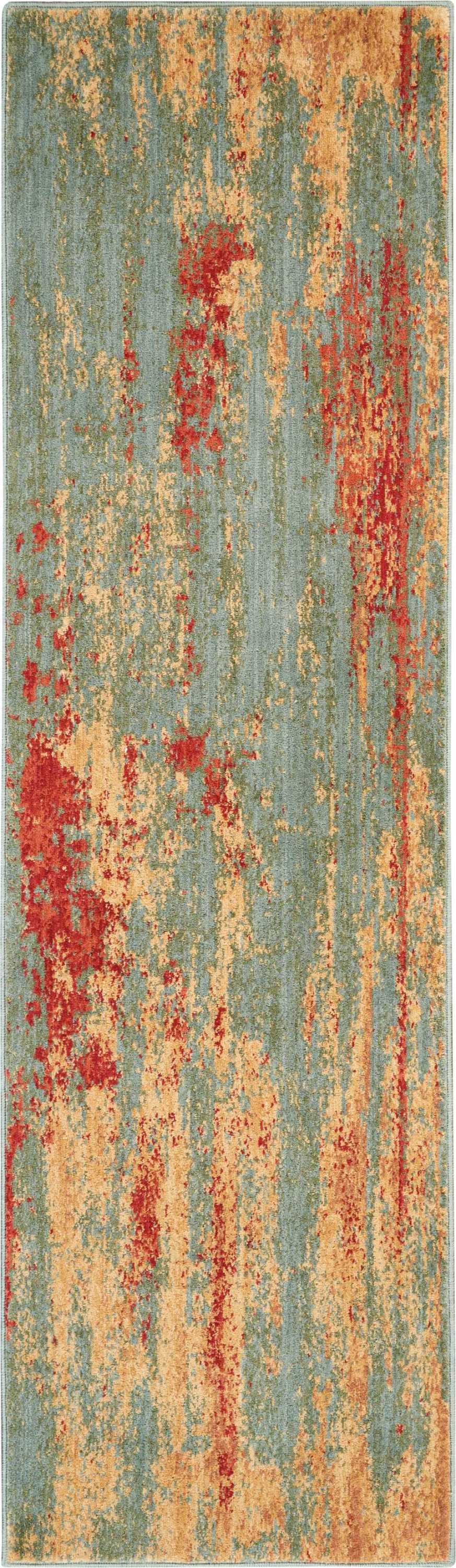 Nourison Home Somerset ST91 Teal Multicolor  Contemporary Machinemade Rug