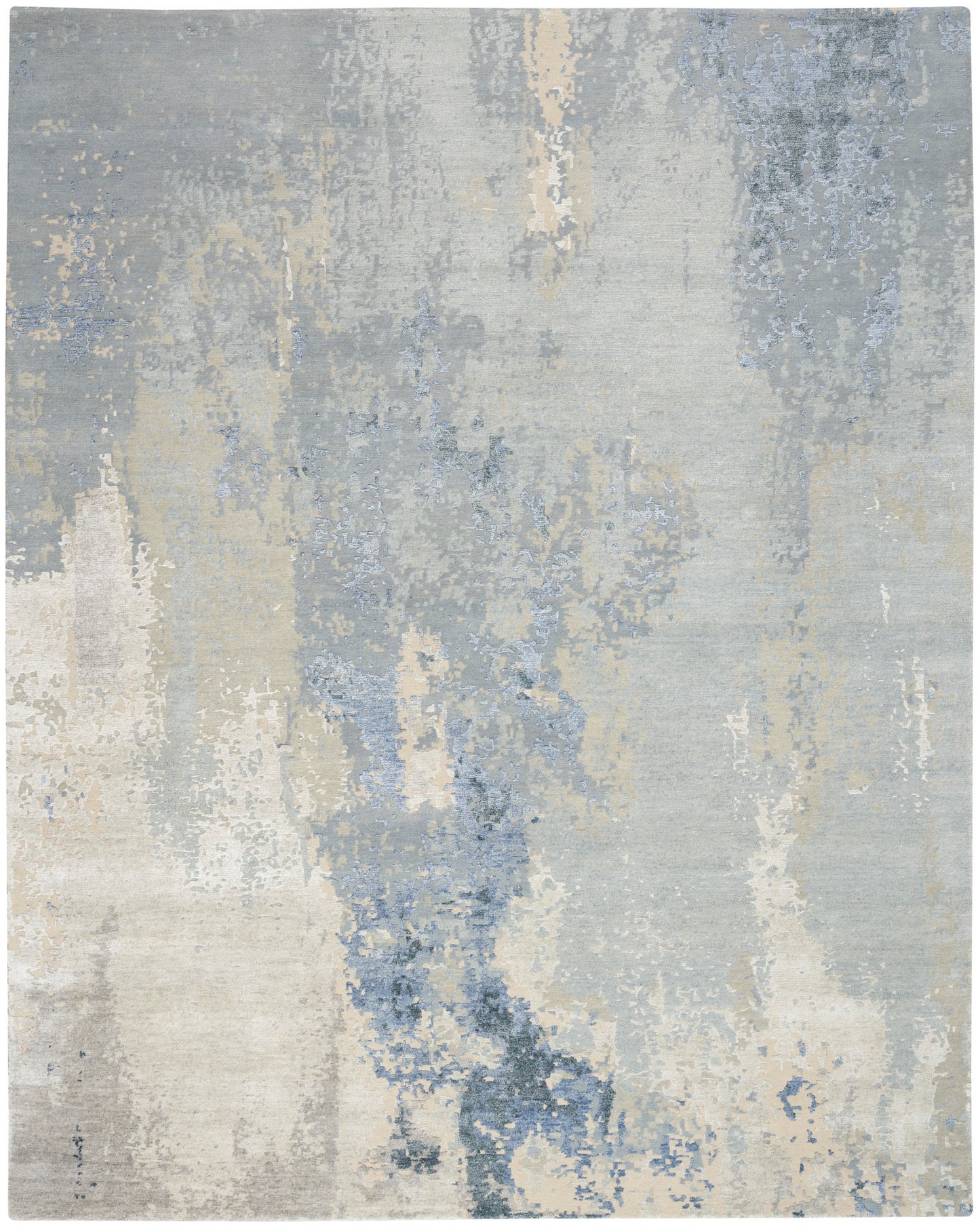 Nourison Home Silk Shadows SHA21 Blue Sky  Contemporary Knotted Rug