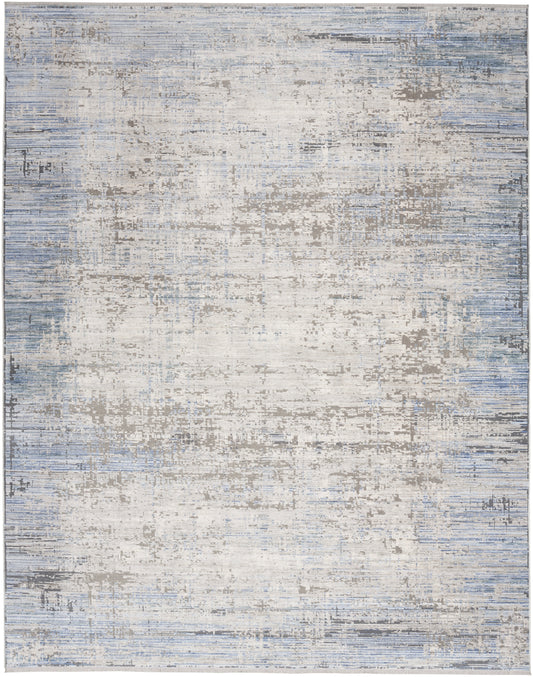 Nourison Home Abstract Hues ABH02 Blue Grey  Contemporary Machinemade Rug