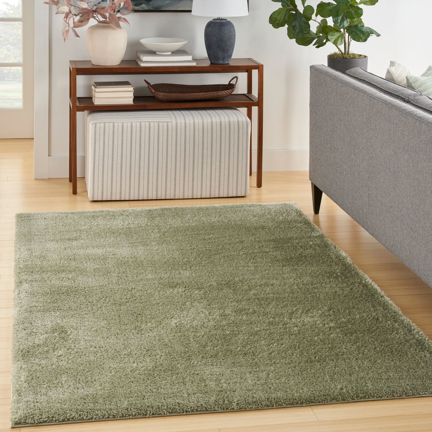 Nourison Home Pacific Shag PCS01 Green  Contemporary Machinemade Rug