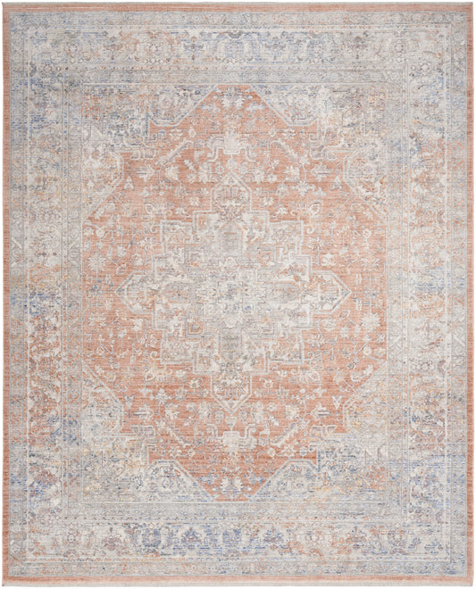 Nourison Home Elegant Heirlooms ELH01 Blue Multicolor  Traditional Machinemade Rug