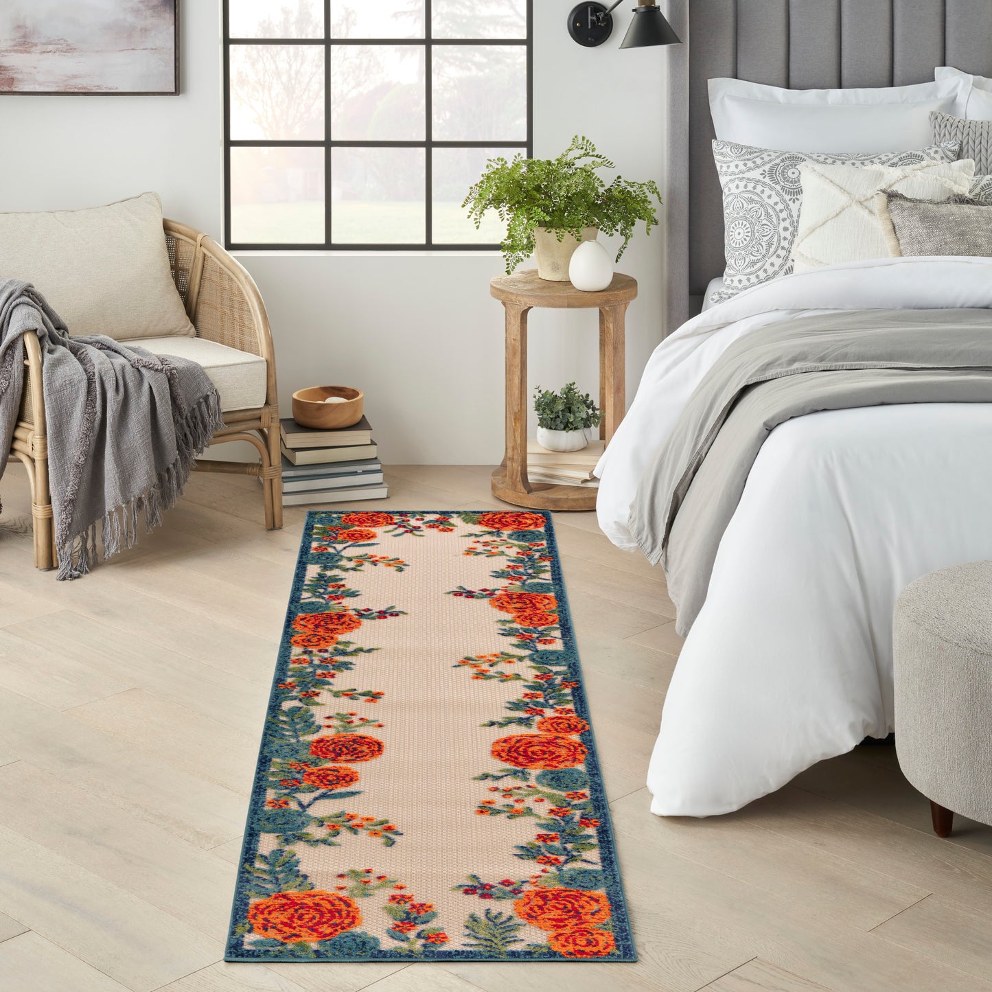 Nourison Home Aloha ALH32 Ivory Multicolor  Contemporary Machinemade Rug