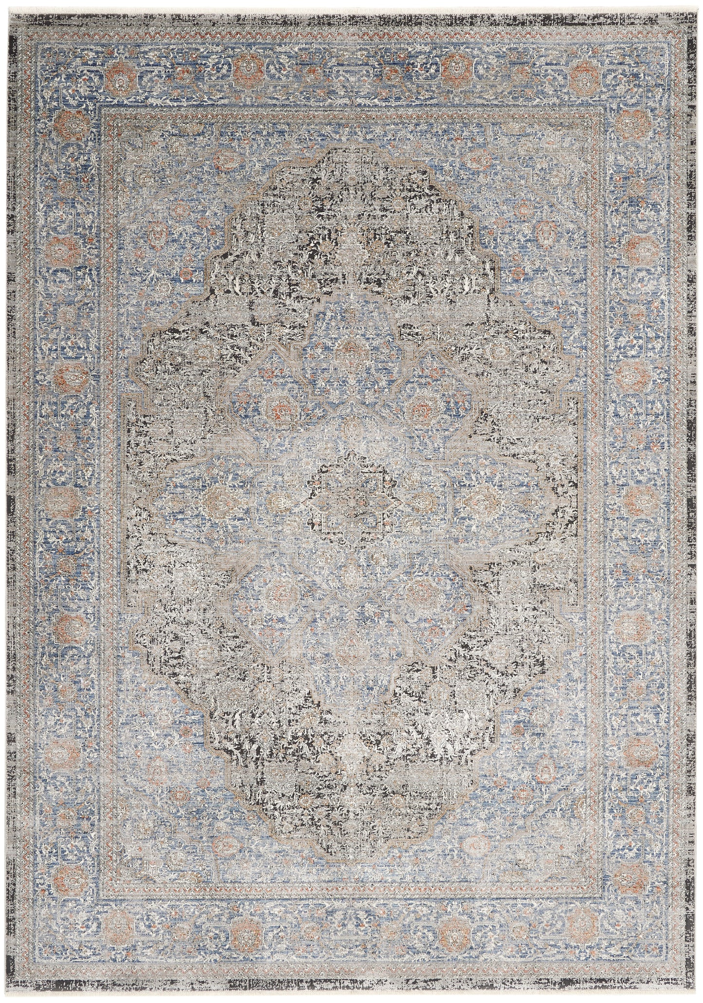 Nourison Home Starry Nights STN07 Blue Traditional Woven Rug