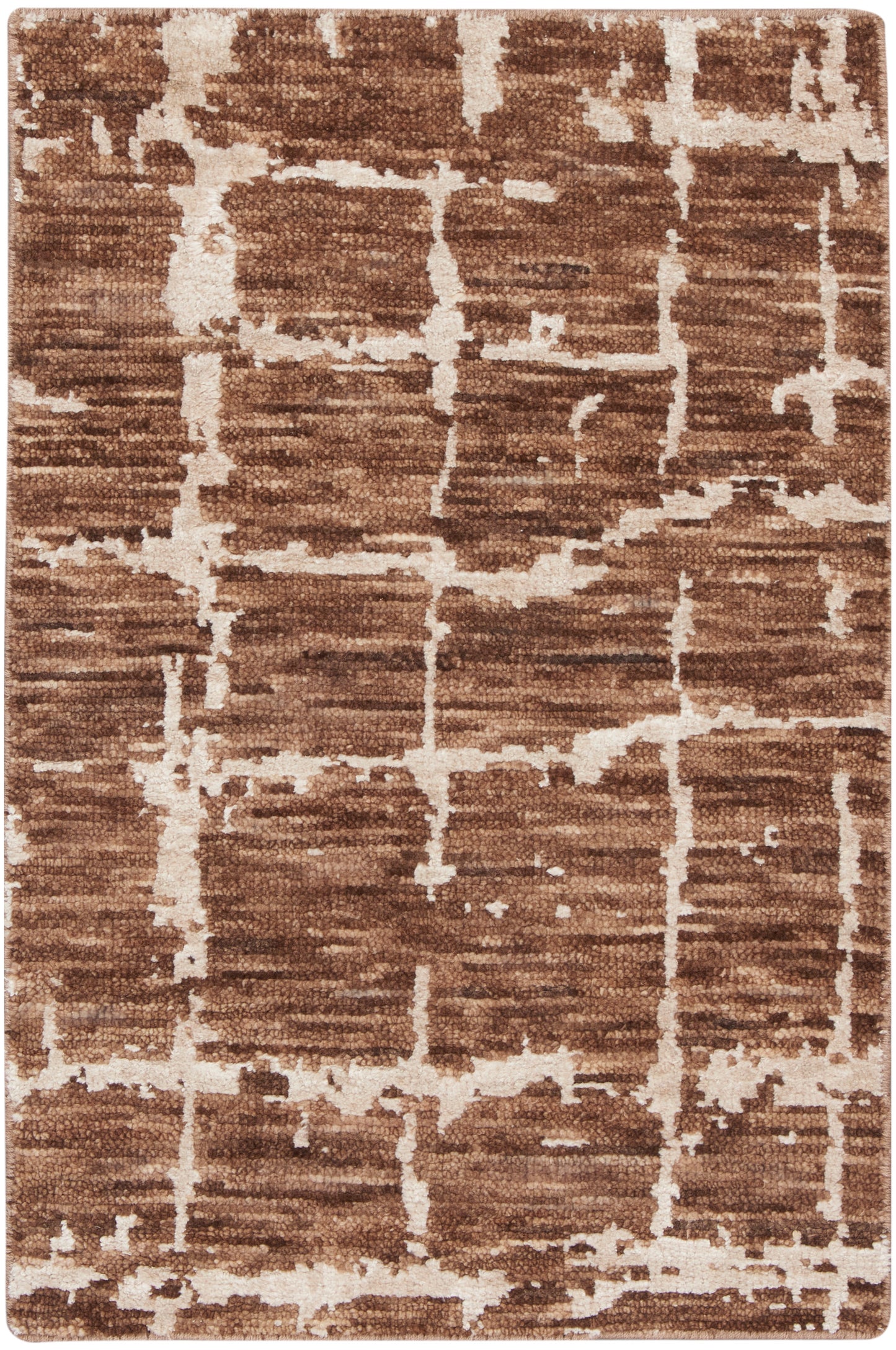 Nourison Home Luna LUN02 Mocha Ivory Contemporary Knotted Rug