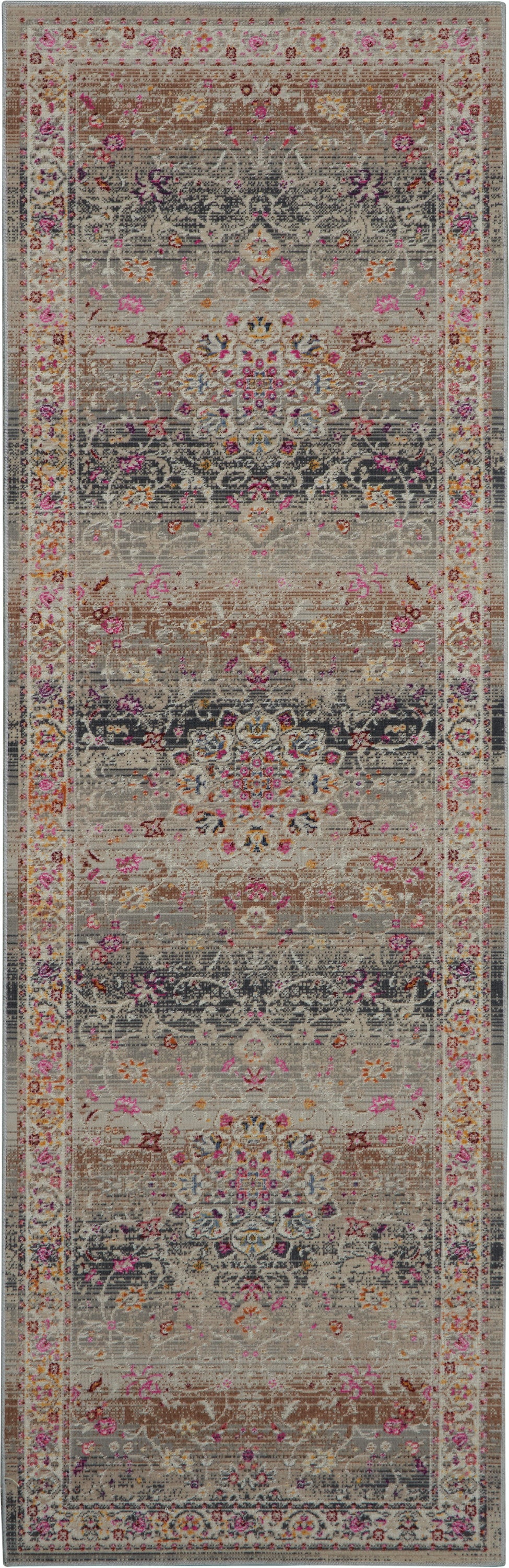 Nourison Home Vintage Kashan VKA01 Grey  Traditional Machinemade Rug