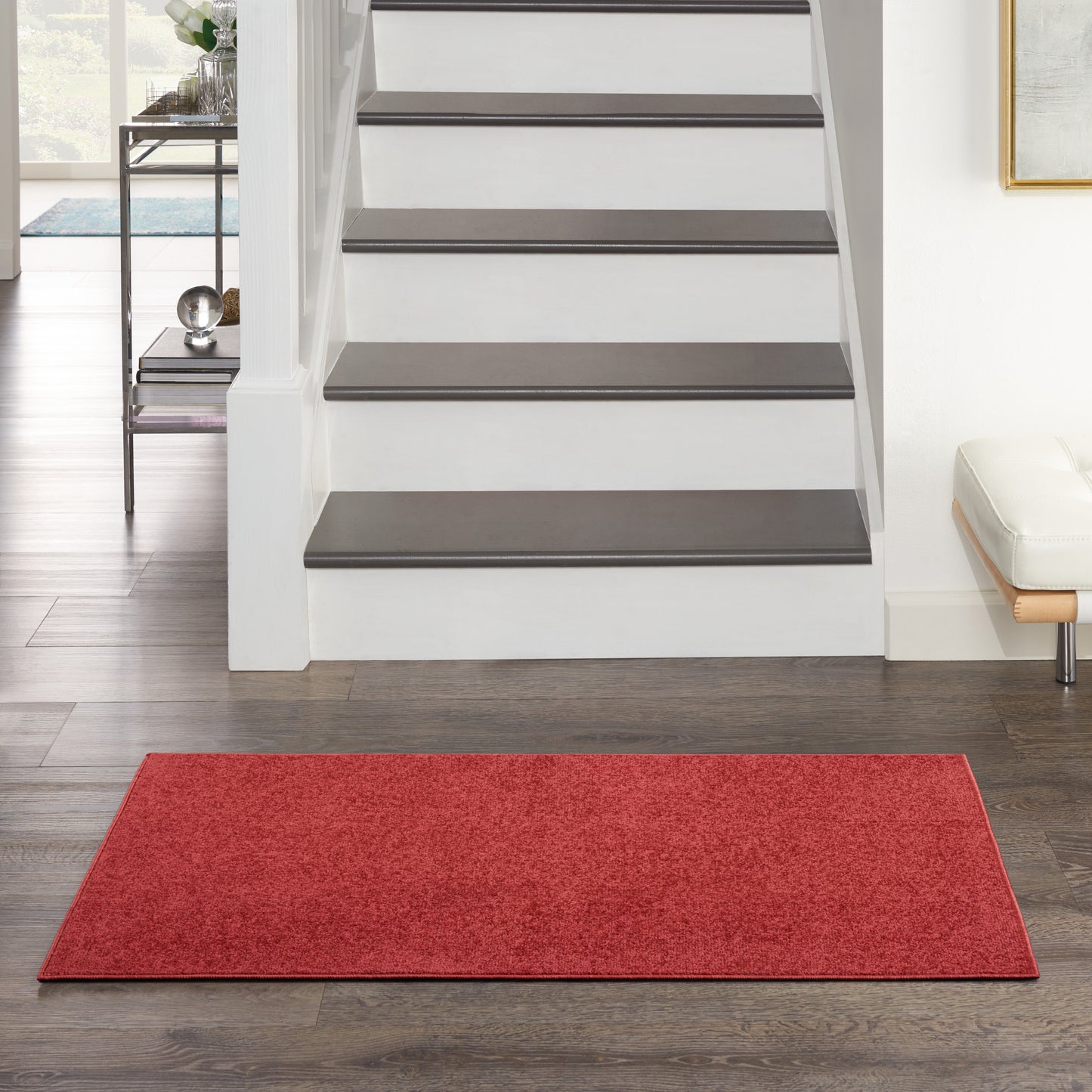 Nourison Home Nourison Essentials NRE01 Brick Red  Contemporary Machinemade Rug