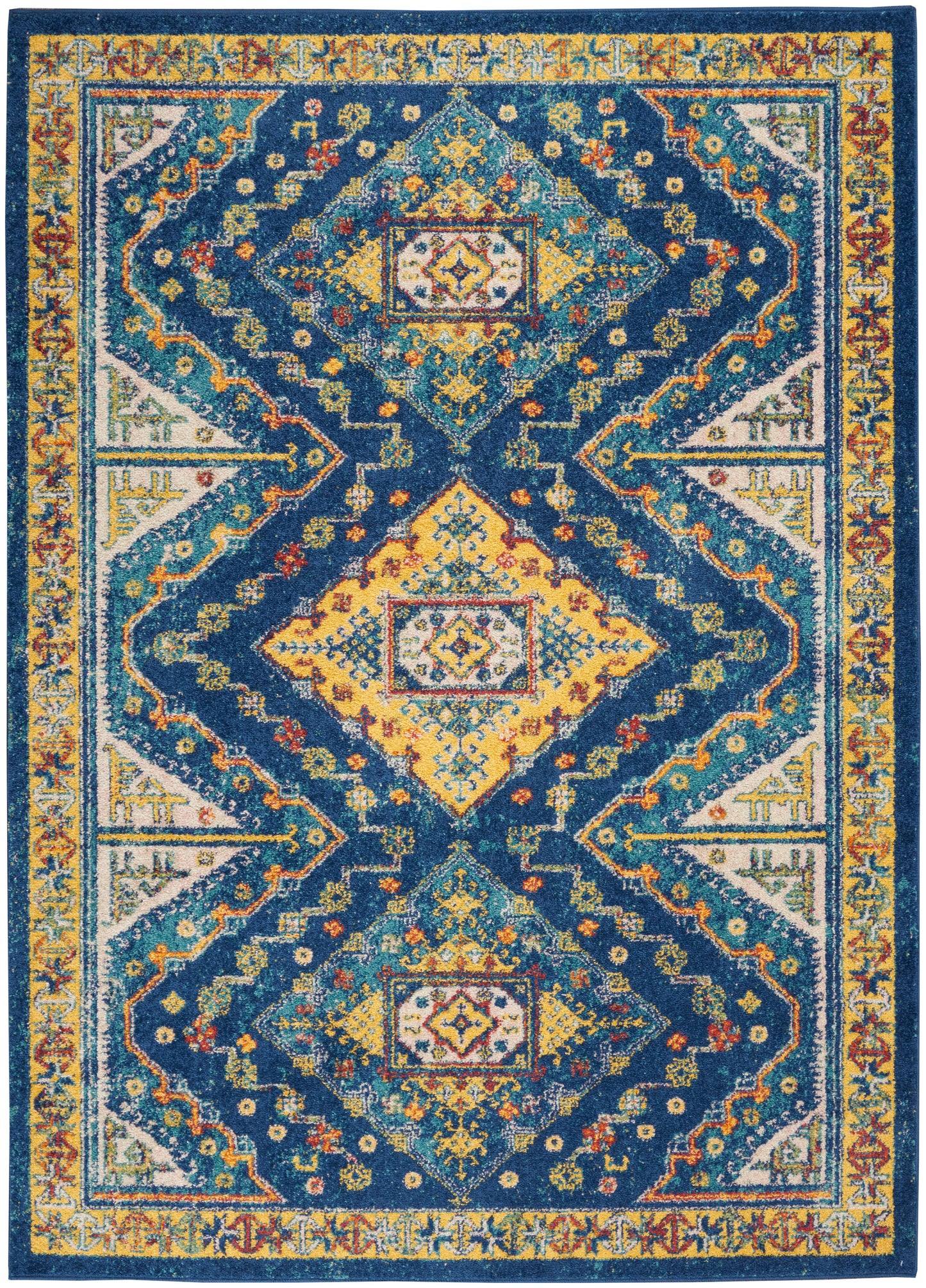 Nourison Home Allur ALR02 Navy Multicolor  Transitional Machinemade Rug