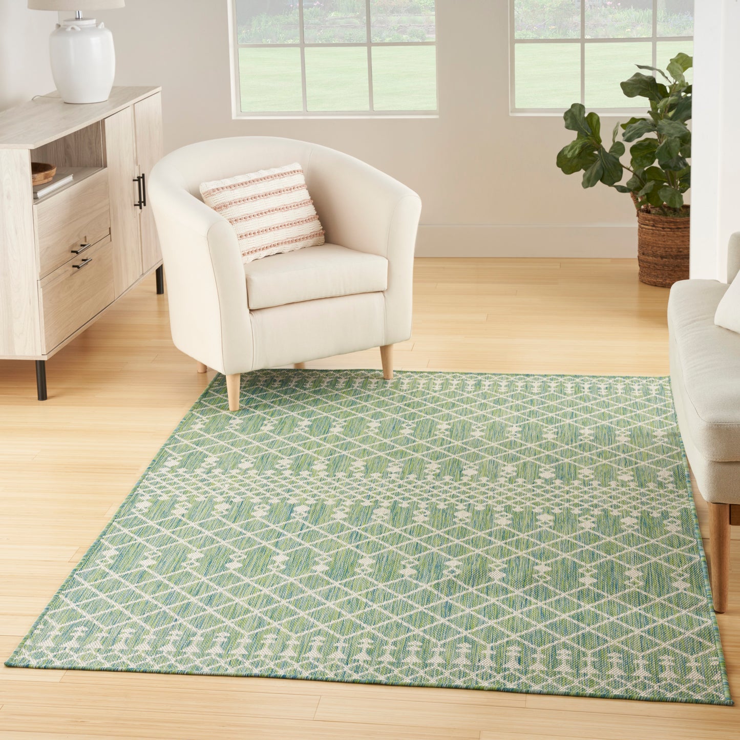 Nourison Home Positano POS02 Blue Green  Contemporary Machinemade Rug