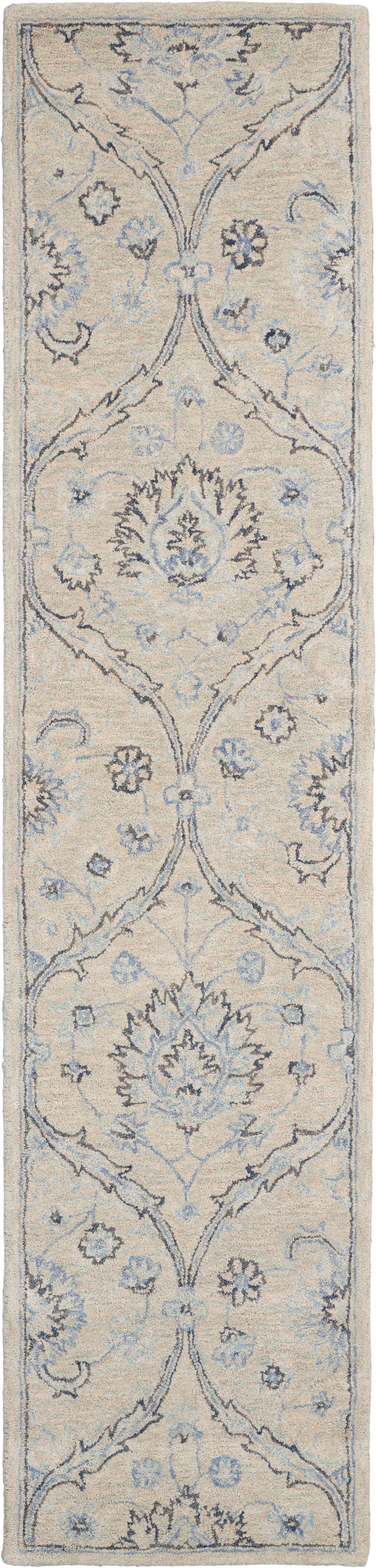 Nourison Home Jazmine JAZ03 Ivory Blue  Traditional Tufted Rug