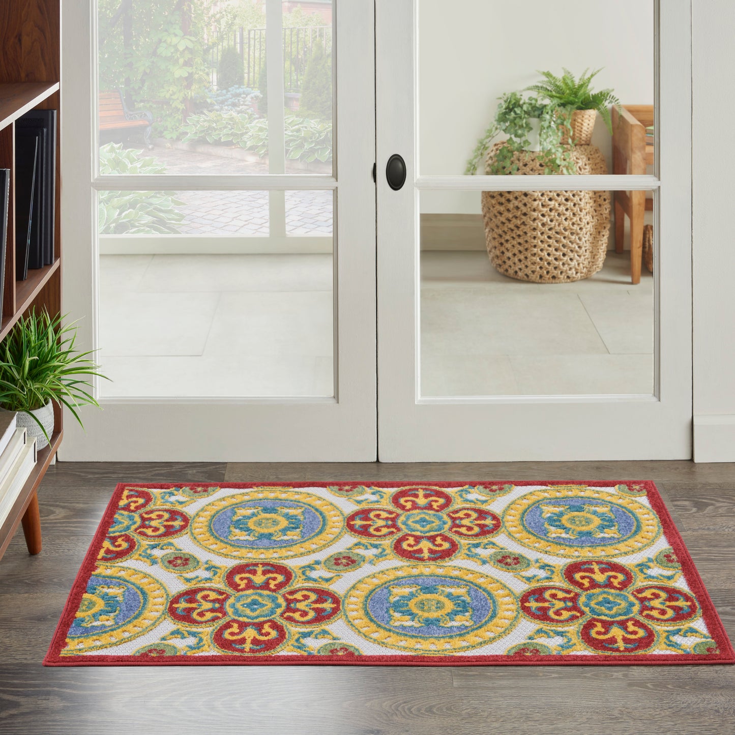 Nourison Home Aloha ALH30 Red Multi  Contemporary Machinemade Rug