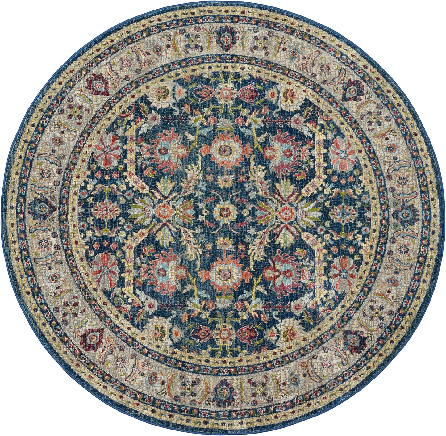 Nourison Home Ankara Global ANR13 Navy Multicolor  Traditional Machinemade Rug