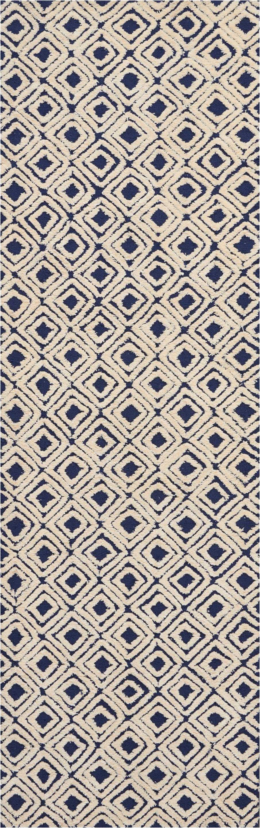 Nourison Home Deco Mod DEC02 Navy Ivory Transitional Tufted Rug