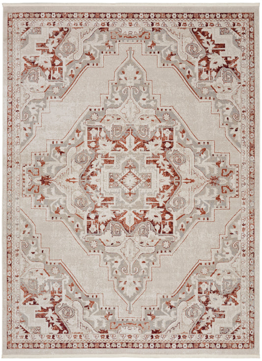 Nourison Home Carina CNA01 Brick Silver  Transitional Machinemade Rug