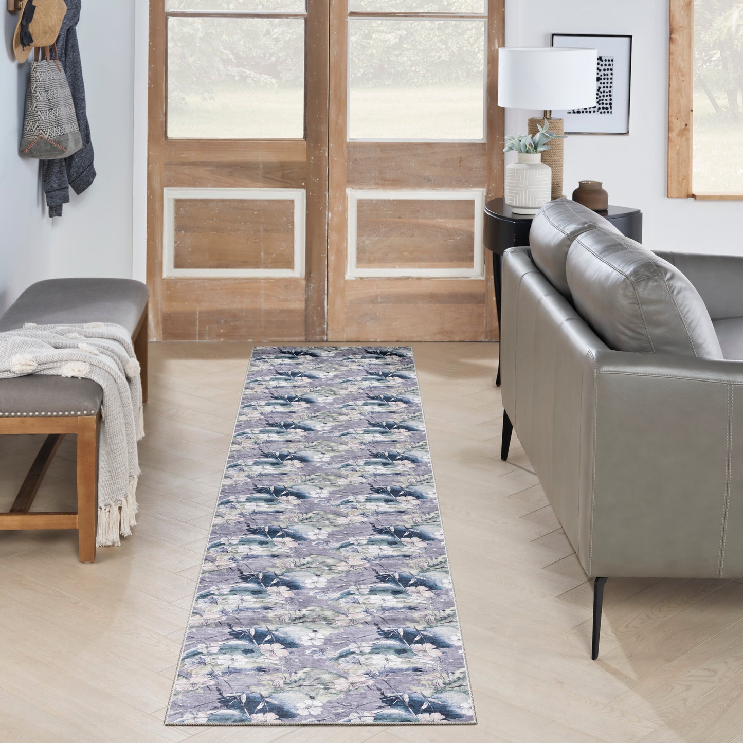 Nourison Home Nourison Washables NWB07 Grey Blue  Traditional Machinemade Rug