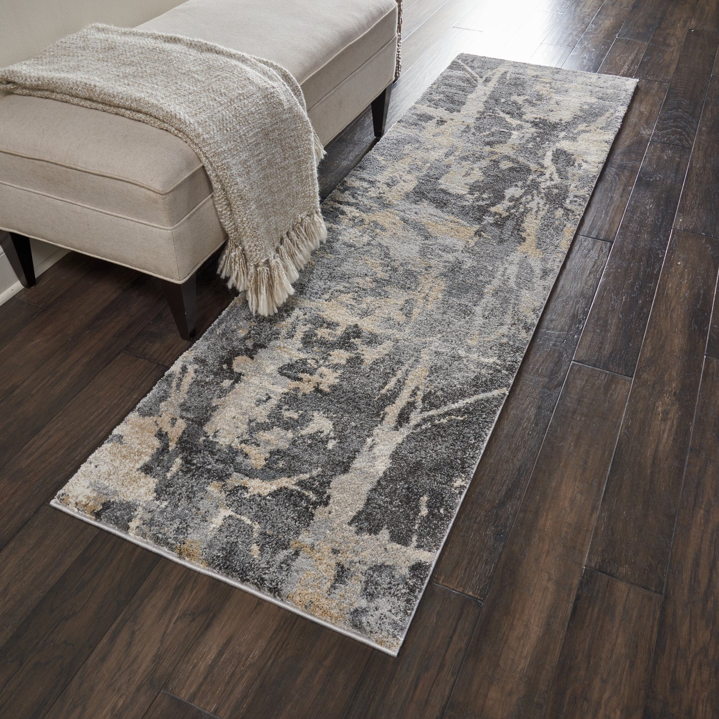 Nourison Home Fusion FSS10 Grey  Contemporary Machinemade Rug