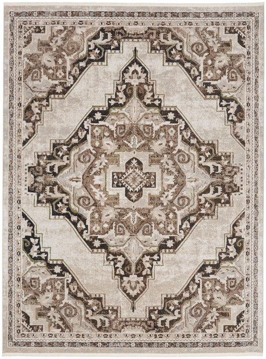 Nourison Home Carina CNA01 Mocha Silver  Transitional Machinemade Rug