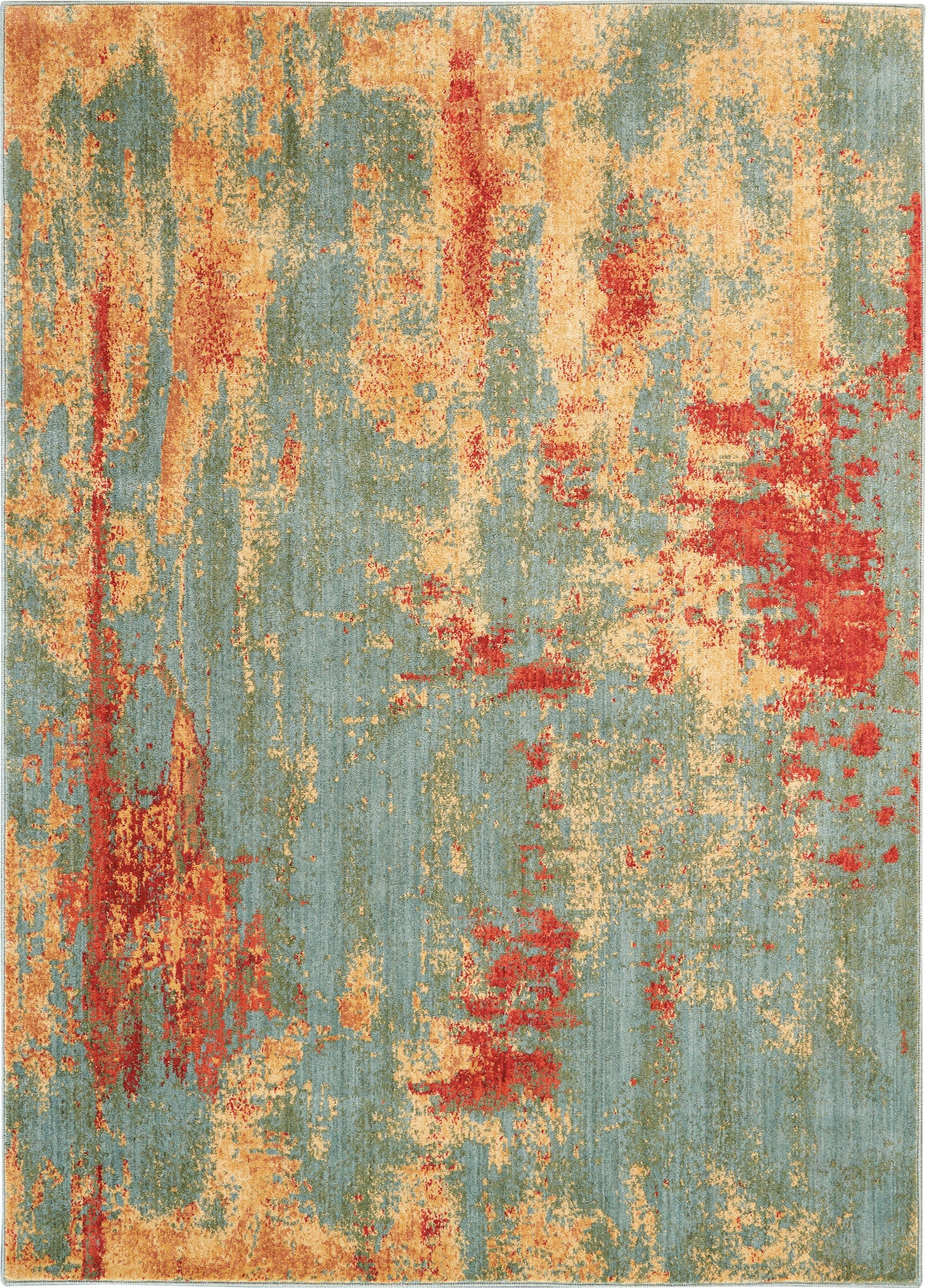 Nourison Home Somerset ST91 Teal Multicolor  Contemporary Machinemade Rug