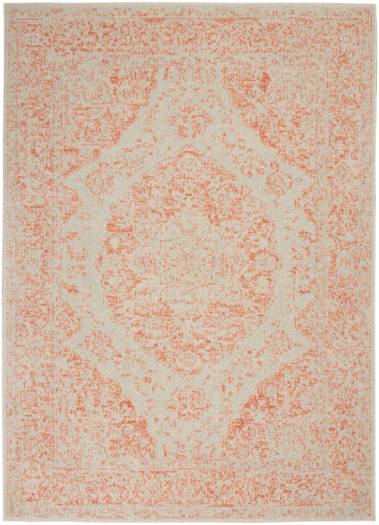 Nourison Home Tranquil TRA05 Ivory Pink  Traditional Machinemade Rug