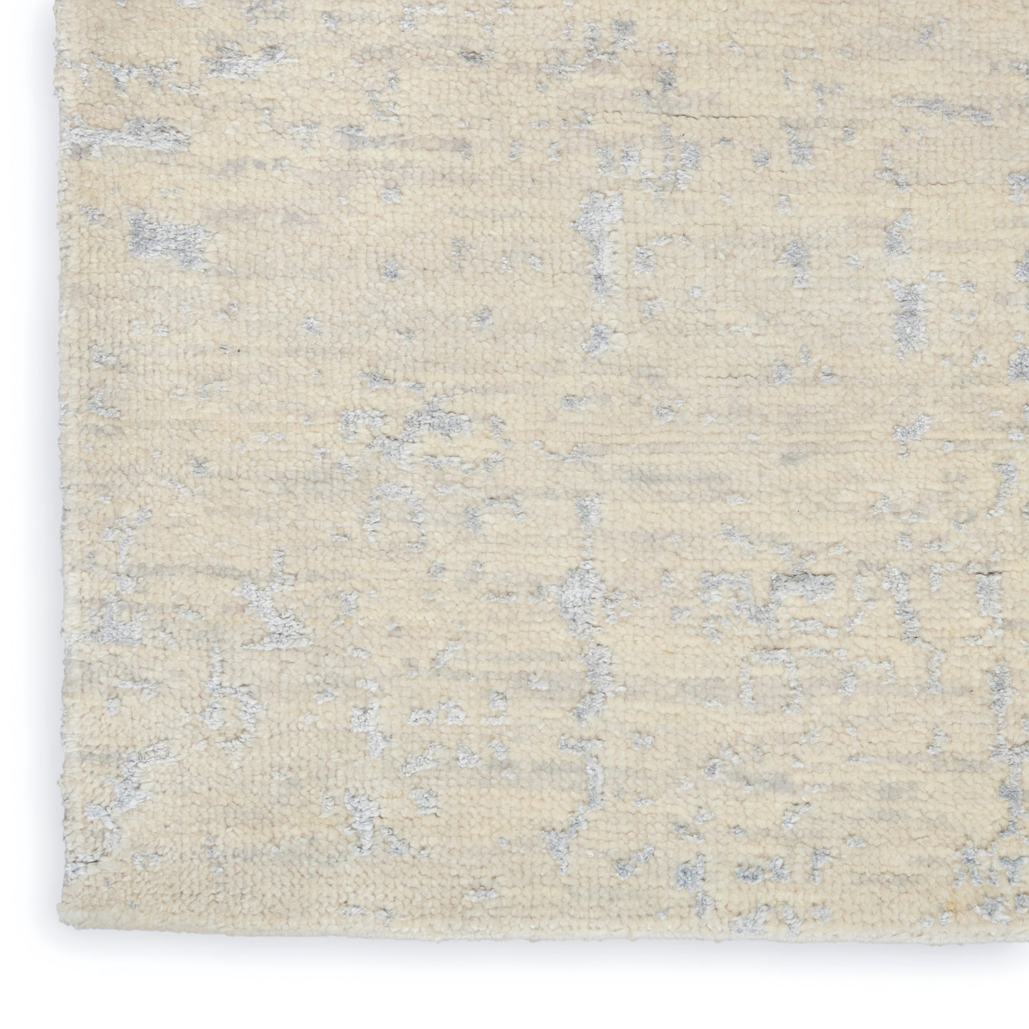 Nourison Home Luna LUN01 Ivory Silver Blue  Contemporary Knotted Rug