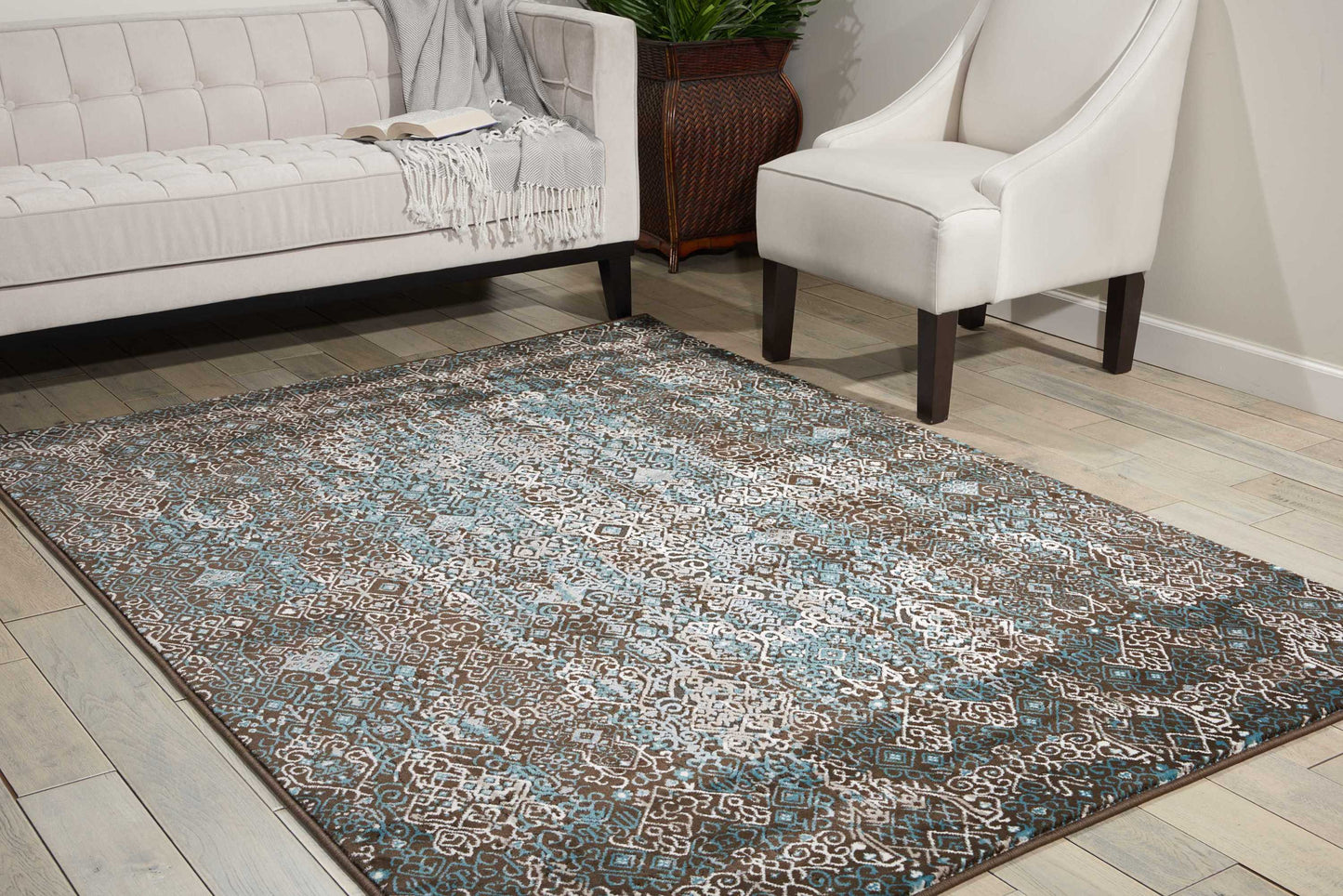 Nourison Home Karma KRM04 Blue  Transitional Machinemade Rug