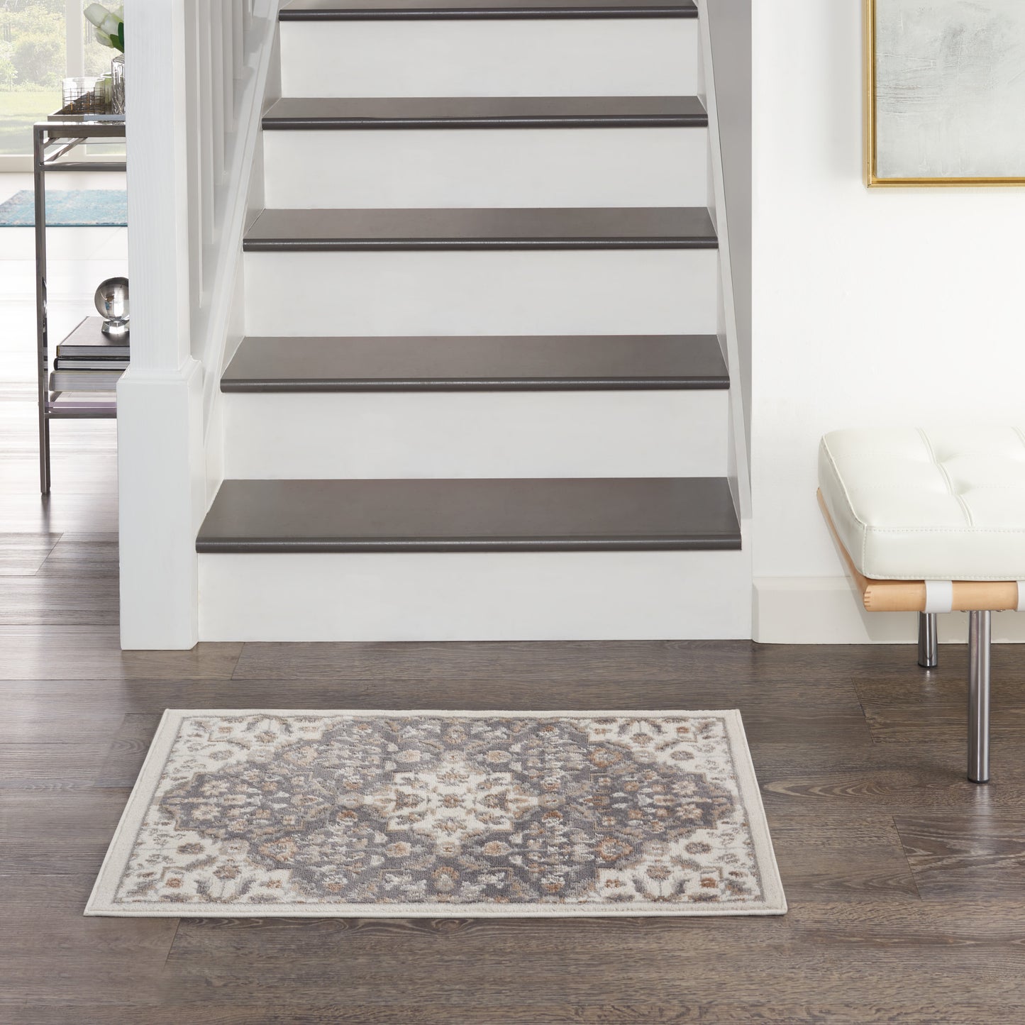 Nourison Home Elation ETN08 Ivory Grey  Traditional Machinemade Rug