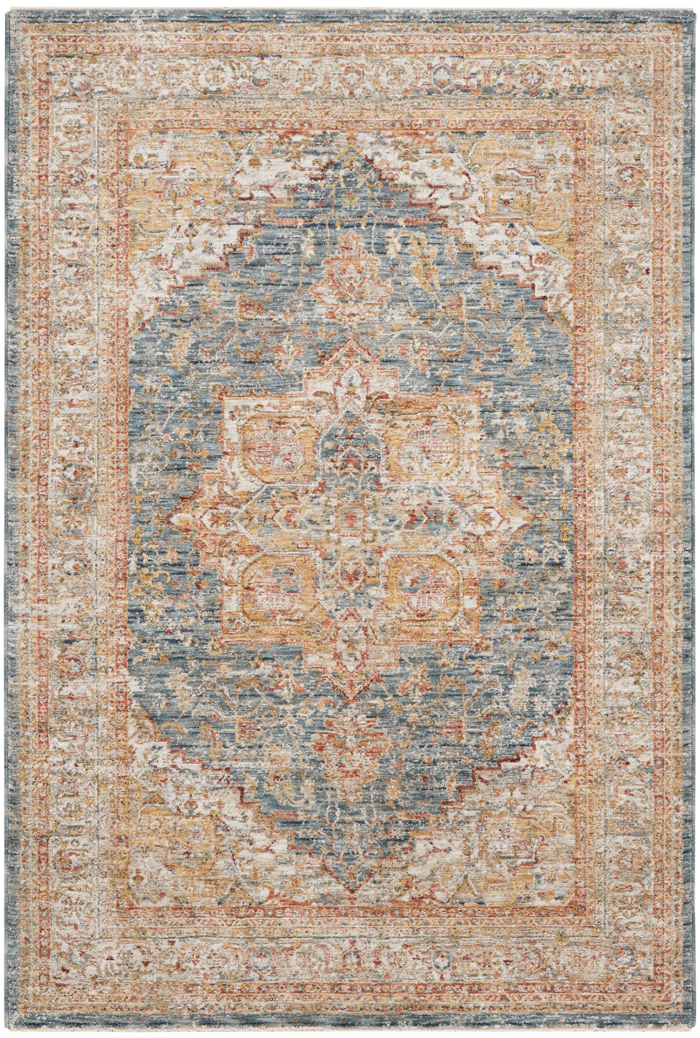 Nourison Home Sahar SHR06 Ivory Blue Traditional Machinemade Rug