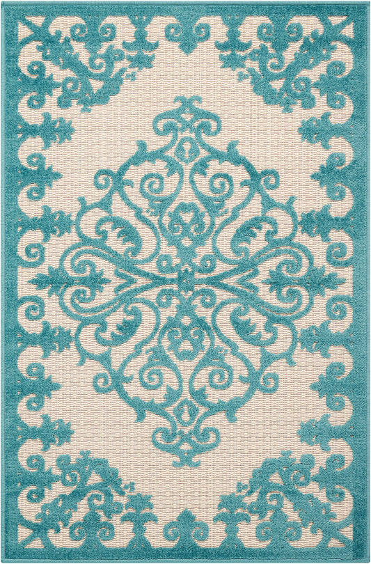 Nourison Home Aloha ALH12 Aqua Contemporary Machinemade Rug