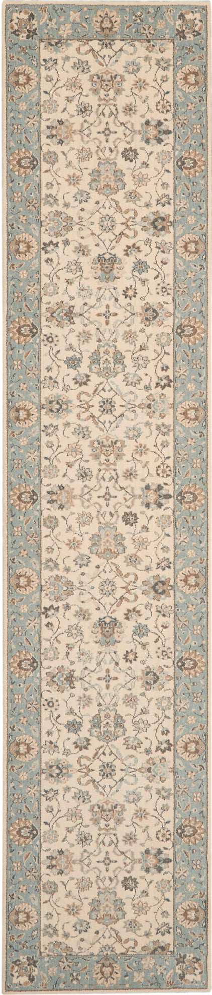 Nourison Home Living Treasures LI16 Ivory Aqua  Traditional Loom Rug