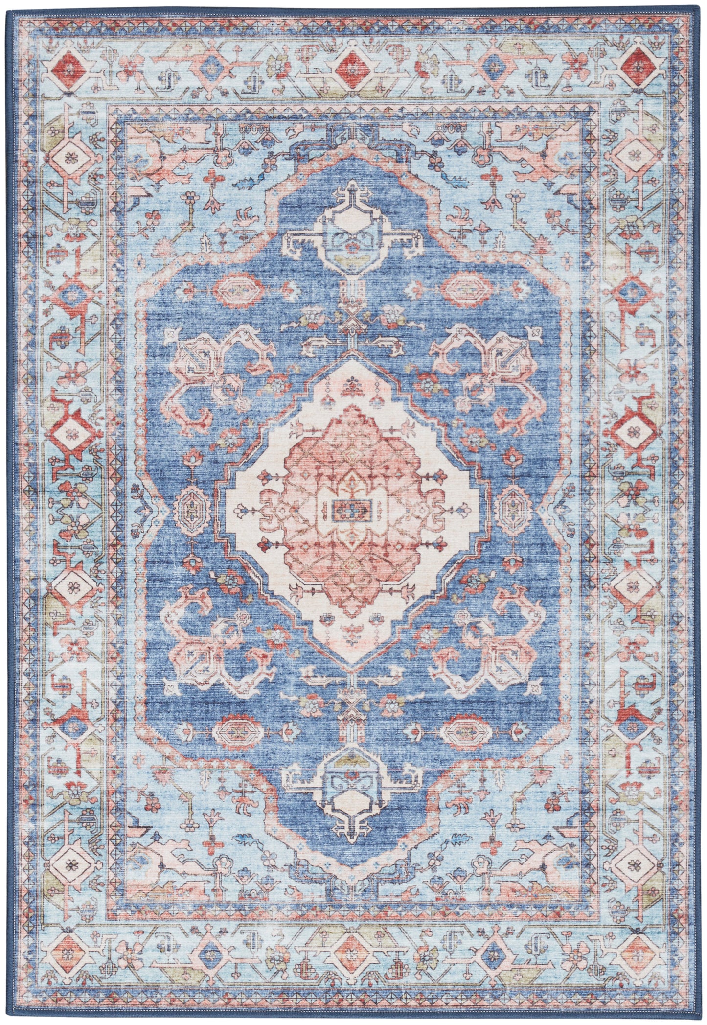 Nourison Home Fulton FUL11 Blue  Traditional Machinemade Rug