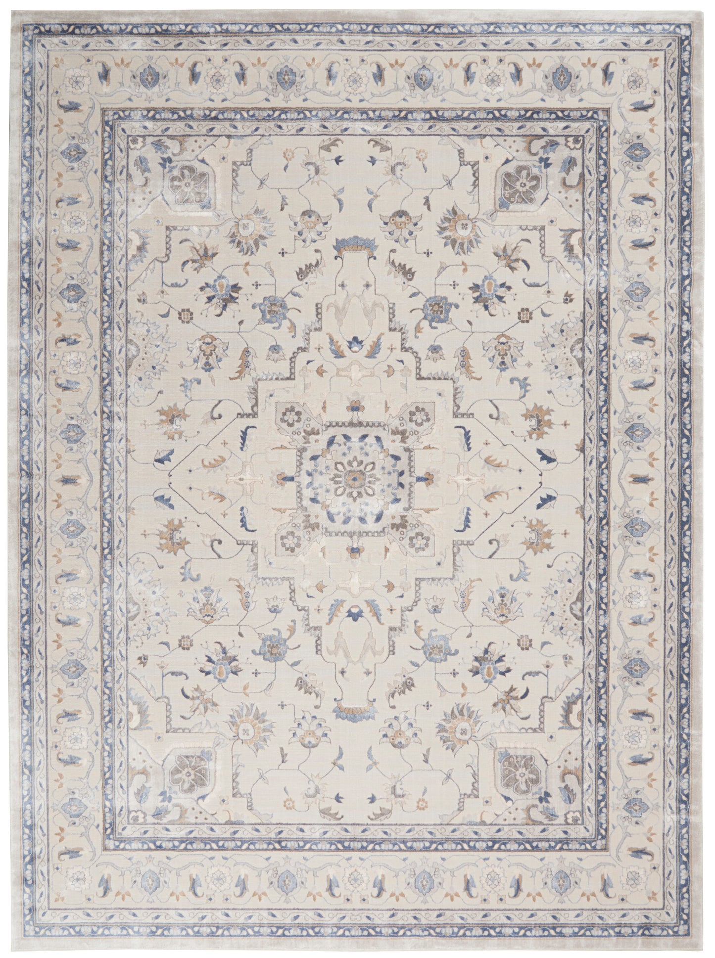 Nourison Home Silky Textures SLY08 Ivory Grey  Traditional Machinemade Rug