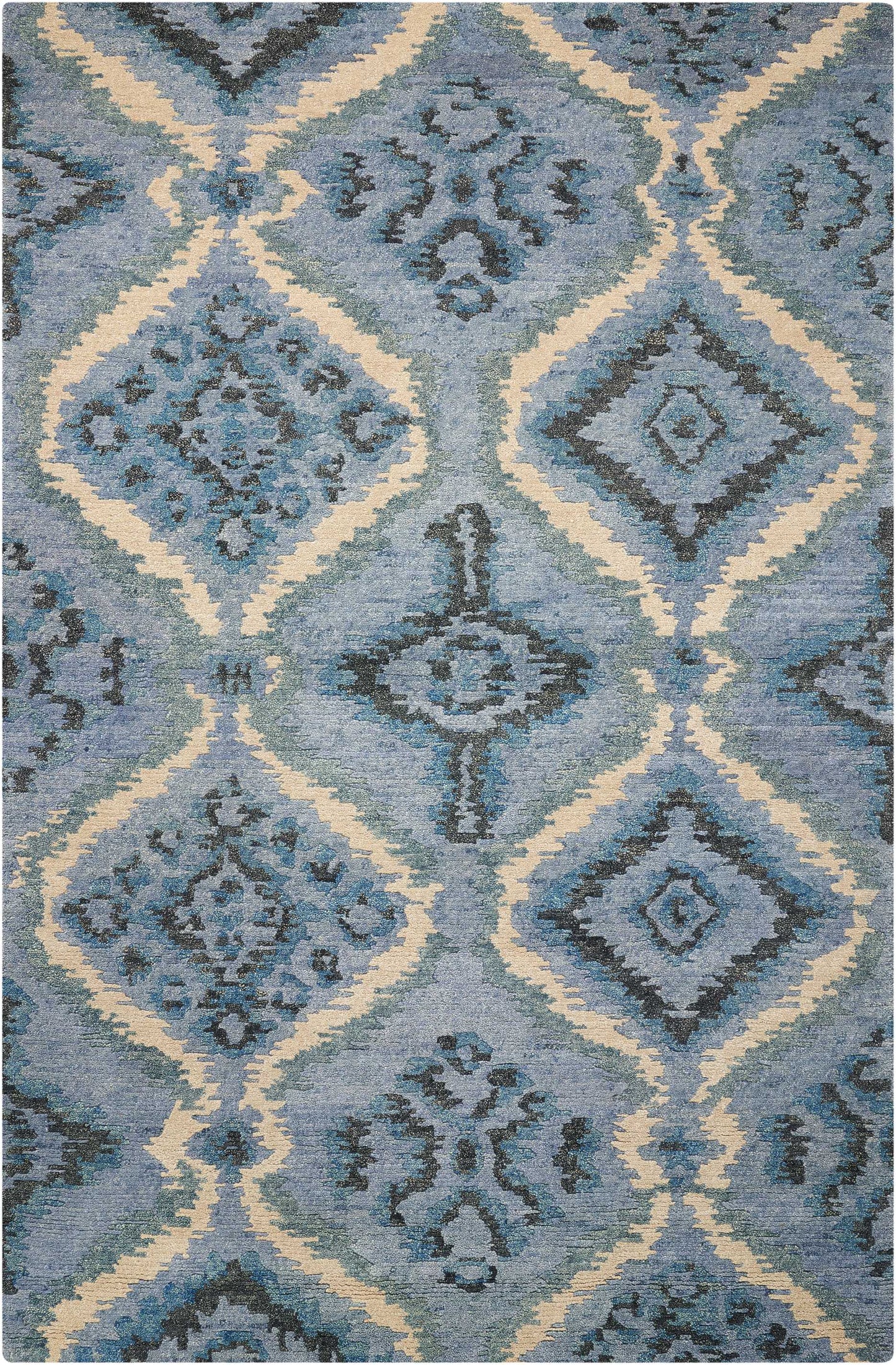 Nourison Home Tahoe Modern MTA06 Denim Blue  Contemporary Knotted Rug