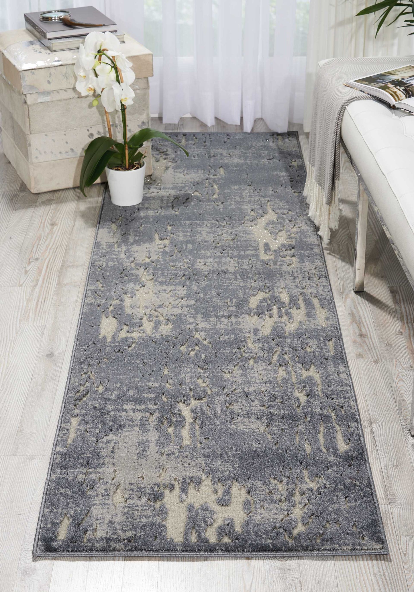 Michael Amini Gleam MA602 Slate  Contemporary Machinemade Rug