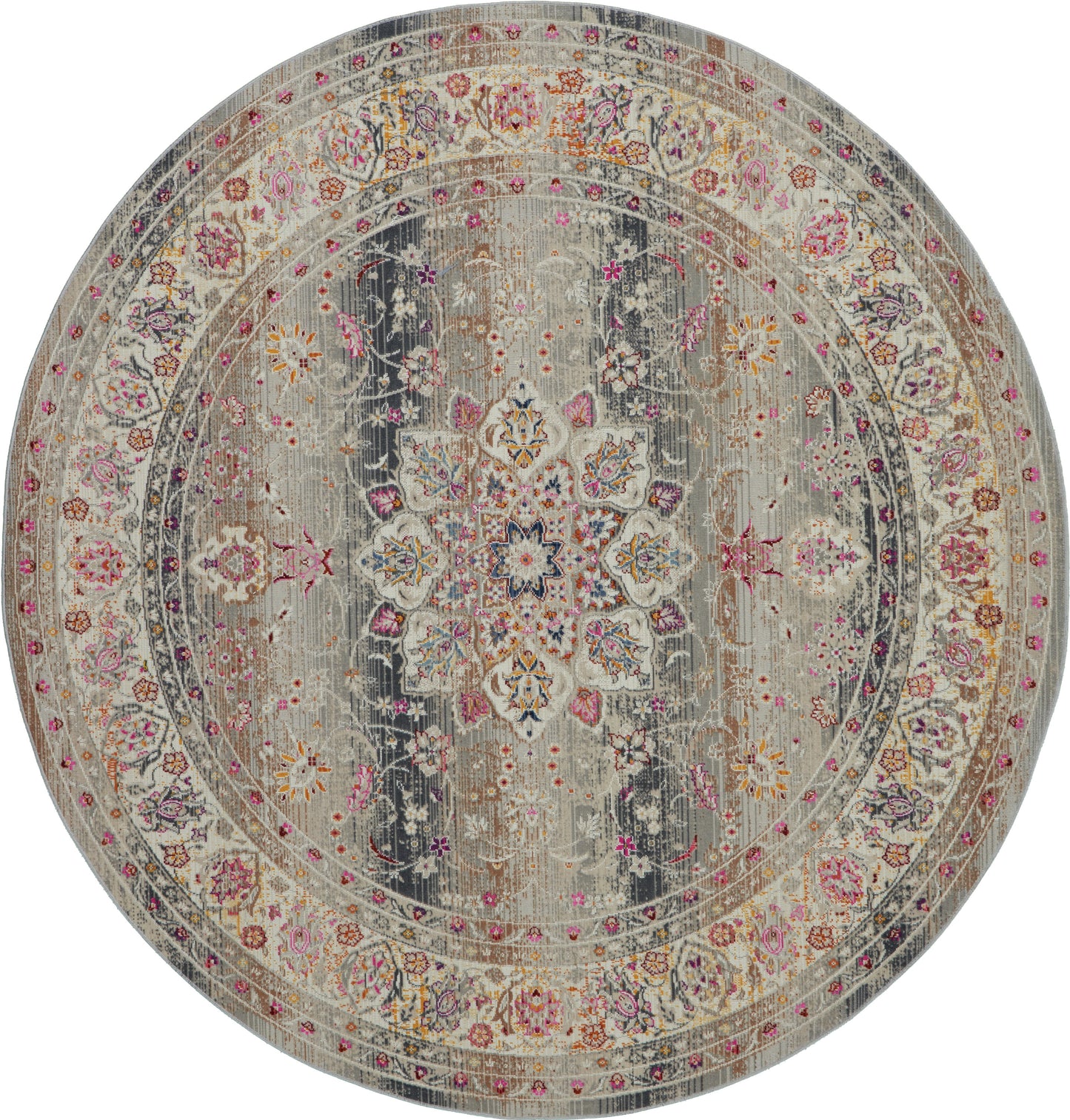 Nourison Home Vintage Kashan VKA01 Grey  Traditional Machinemade Rug