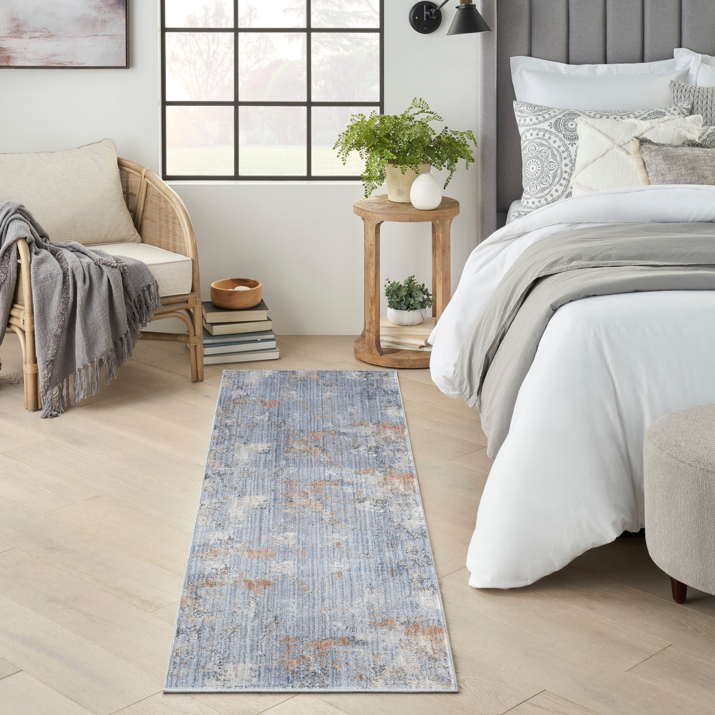 Nourison Home Abstract Hues ABH01 Grey Blue  Contemporary Machinemade Rug